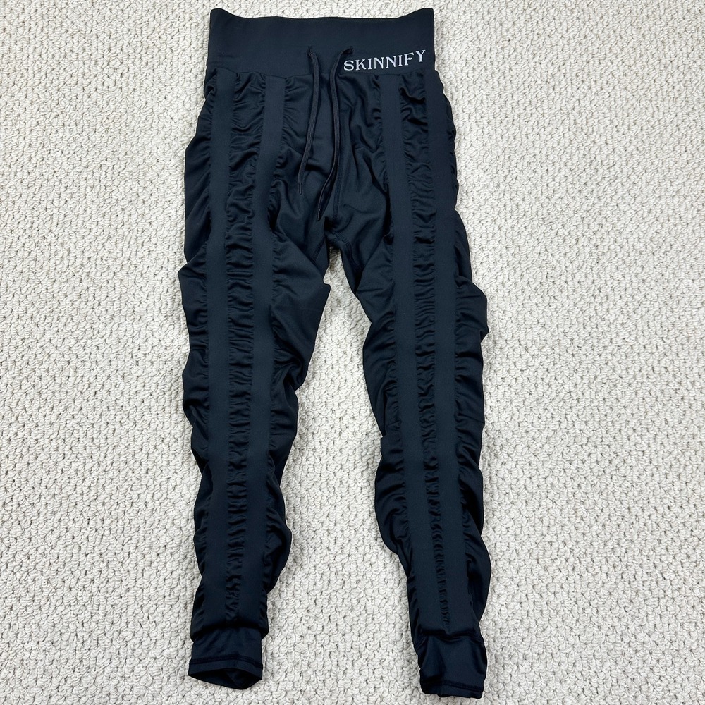 Skinnify Leggings Women M Black Resistance Band Compression Sculpting High Waist
